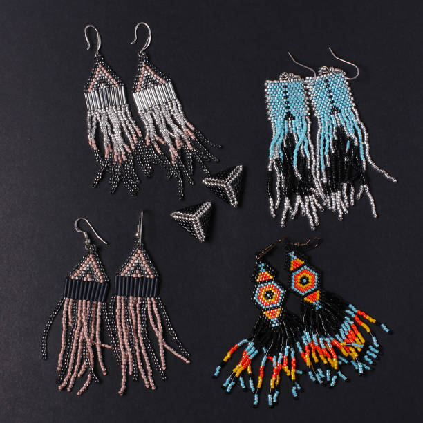 istock Handmade jewelry. Earrings from beads. 984592052