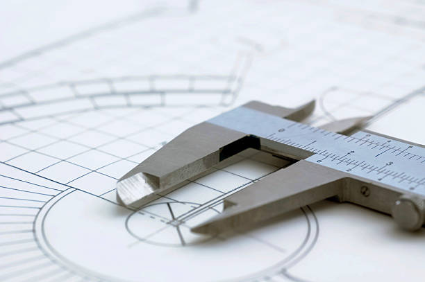 Architectural Drawing & Caliper  caliper stock pictures, royalty-free photos & images