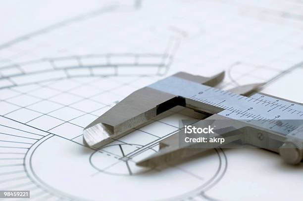 Architectural Drawing Caliper Stock Photo - Download Image Now - Caliper, Vernier Calliper, Plan - Document