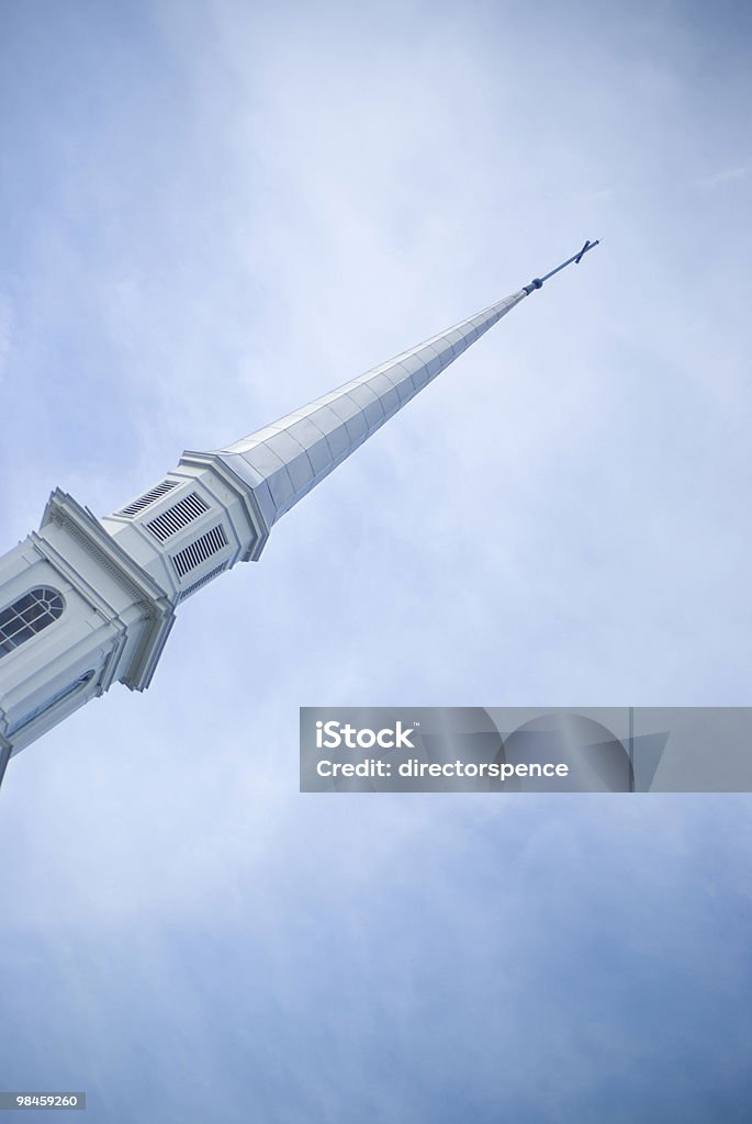 Angled Church Steeple  Built Structure Stock Photo