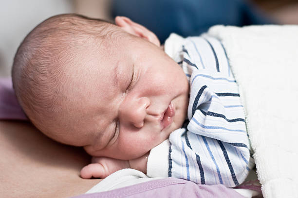 Sleeping baby stock photo