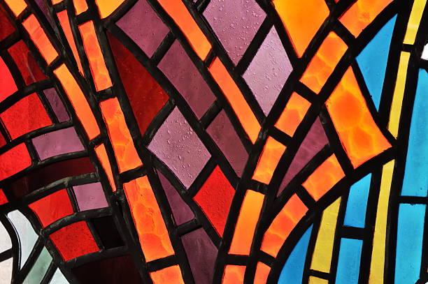 vitrail fenêtre - stained glass glass art church photos et images de collection