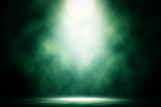 istock Blue smoke stage night dark studio entertainment background. 984597694