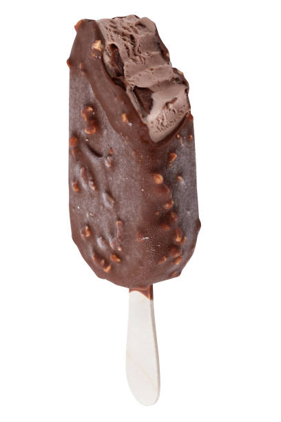istock Ice Cream on stick, Popsicle covered with chocolate and almond isolated on white, clipping path 984597984