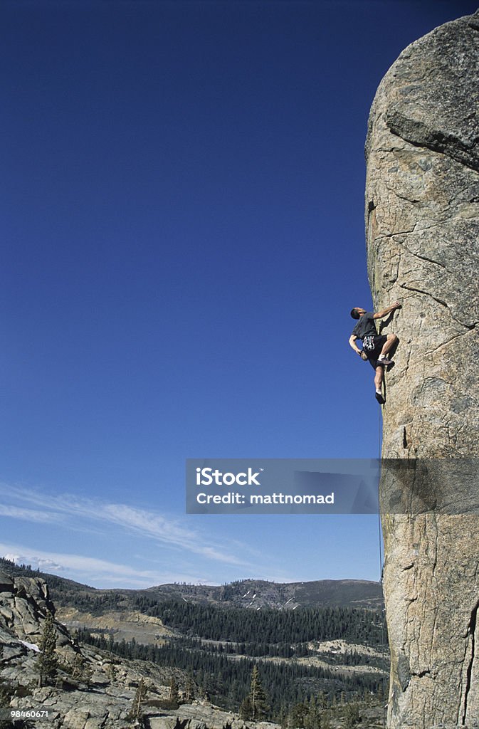 Rock climber on Arete  Achievement Stock Photo
