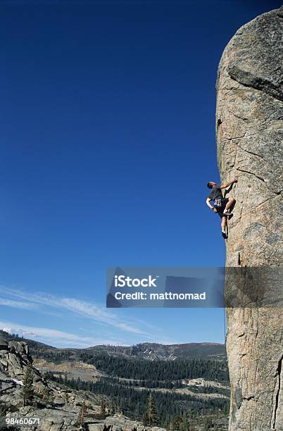 Rock Climber On Arete Stock Photo - Download Image Now - Achievement, Adult, Adults Only
