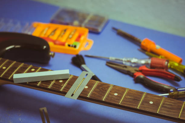istock electric guitar on guitar repair desk 984607778