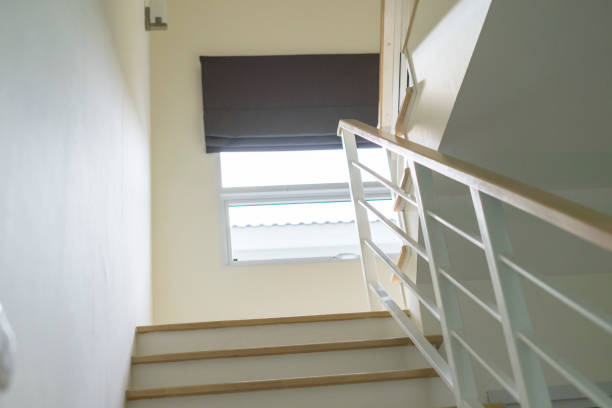 istock indoor wood stair in a house. 984607852