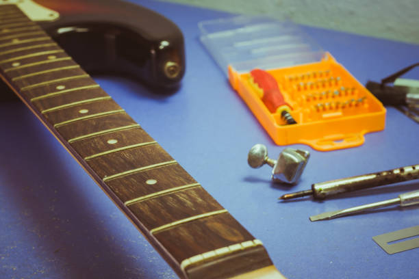 istock electric guitar on guitar repair desk 984607862