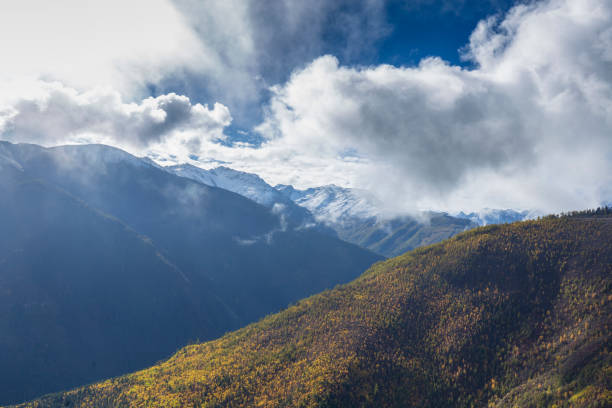 Tibet, China, the majestic snow-covered mountains of Namga Bava