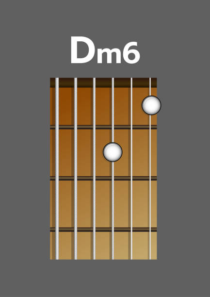 화음 다이어그램입니다. 탭 탭입니다. 손가락 차트입니다. 기본 기타의 화음 화음 dm6 - d minor stock illustrations