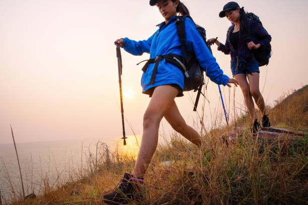 istock People hiking with tent in the forest. 984625956