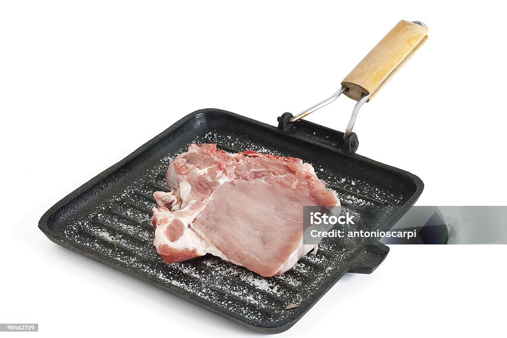 Plaque de cuisson avec le porc cru - Photo de Aliment libre de droits