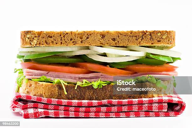 Organic Club Sandwich Stock Photo - Download Image Now - Bell Pepper, Bread, Color Image