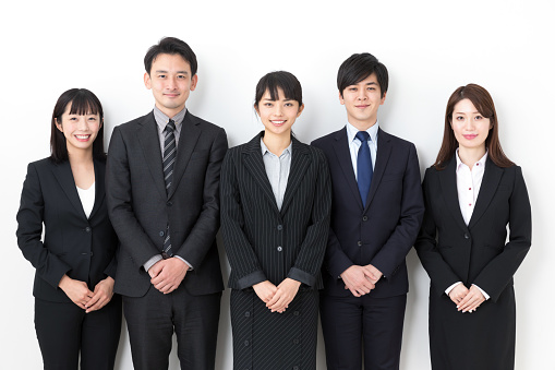 Retrato de grupo de negocios asiática sobre fondo blanco photo