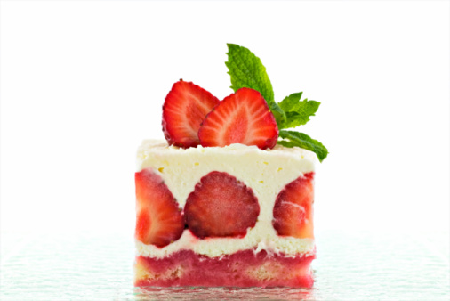 Fresh cream and strawberry sponge cake