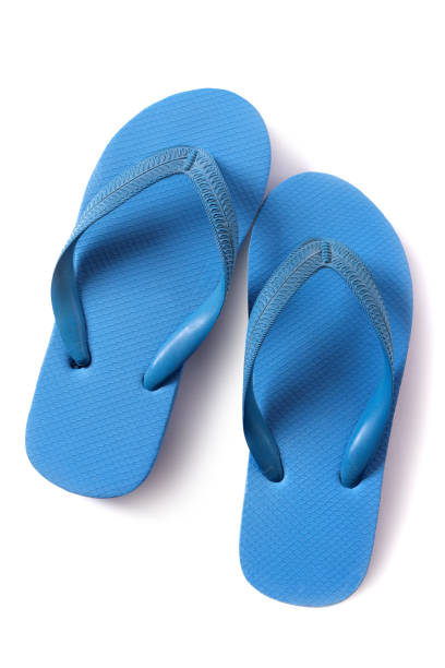 istock Flip flop sandals blue isolated on white background 984640606