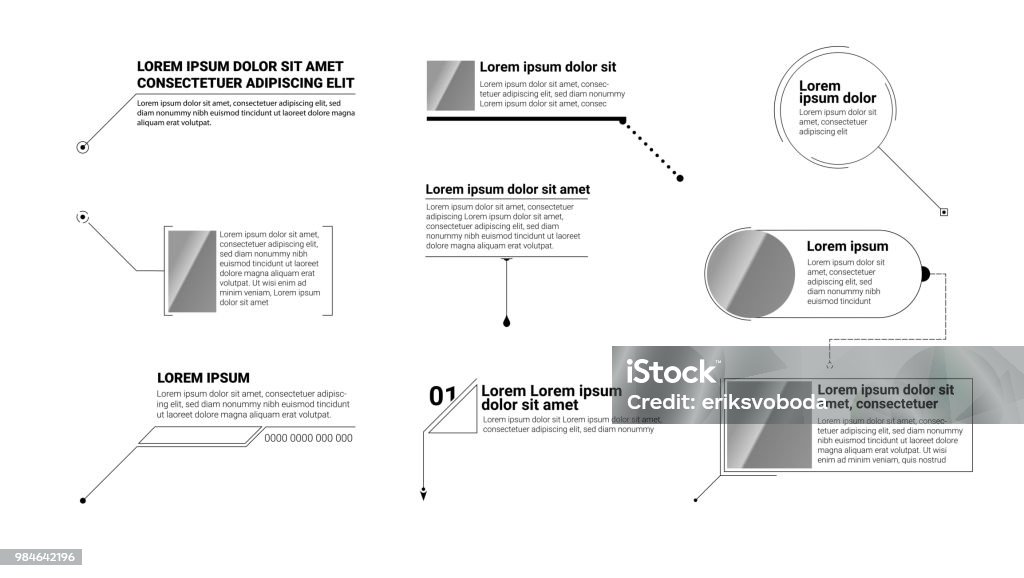 Titres de légendes numérique. Ensemble de modèles, des bannières modernes du tiers inférieur pour présentation isolée sur blanc. Conception de la technologie Vector de la barre de titres pour l’infographie, publicité, production vidéo - clipart vectoriel de Défi libre de droits