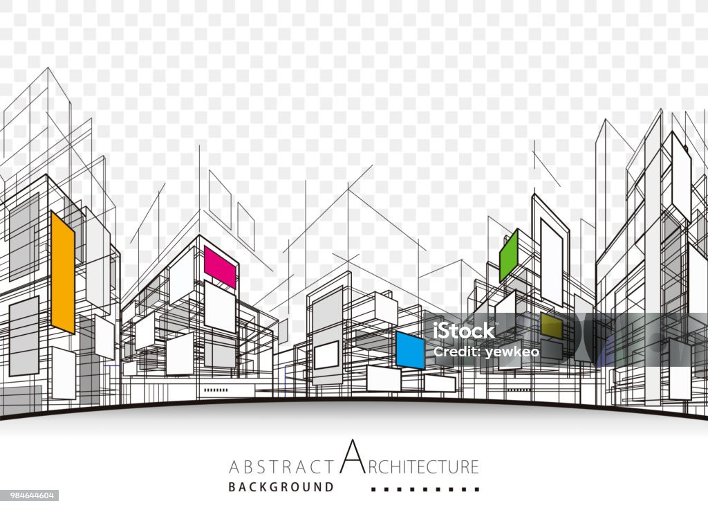 Sfondo astratto architettonico - arte vettoriale royalty-free di Architettura