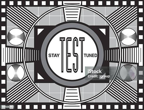 Retro Tv Test Pattern Stock Photo - Download Image Now - Test Pattern, Television Set, 1950-1959