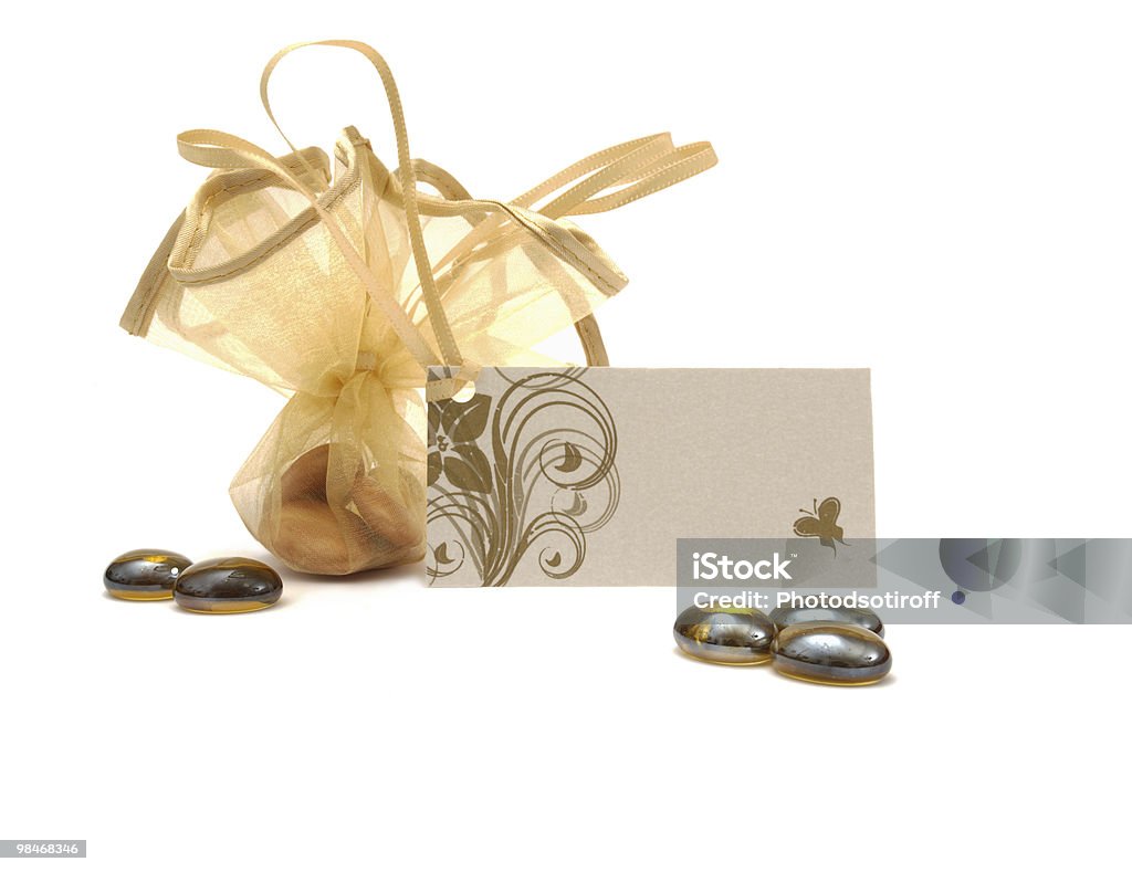 Gift, Bag of candies isolated on white  Anniversary Stock Photo