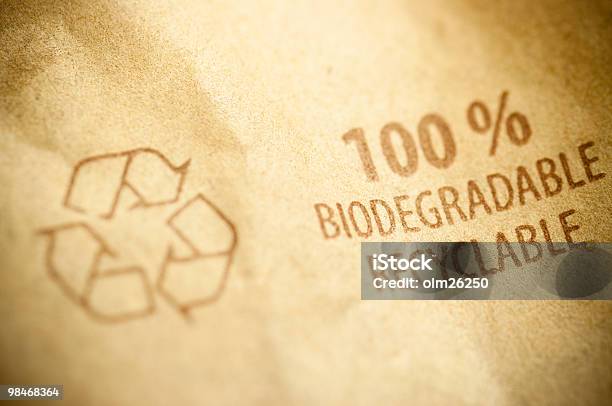 Recycled Paper Recycling Concept Stock Photo - Download Image Now - Biodegradable, Symbol, Recycling