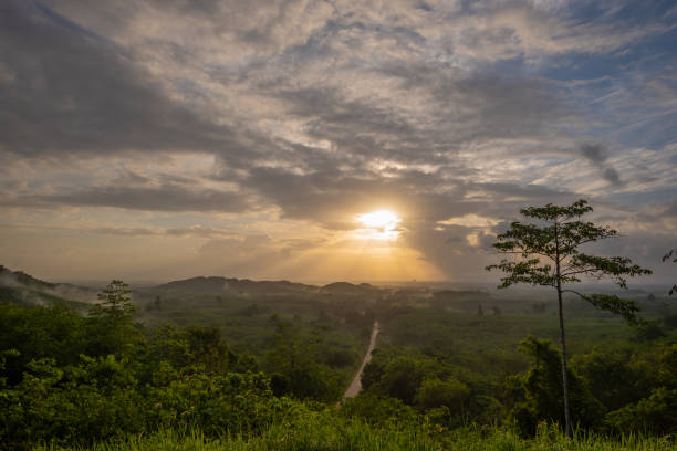 istock beautiful sunrise over mountain village with cloud 984684128