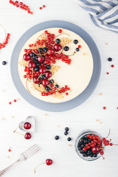 Homemade cheese cake with berries.
