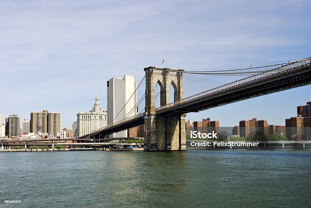 Ponte do Brooklyn, NY - Foto de stock de Alto - Descrição Geral royalty-free