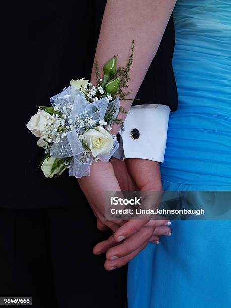 White Rose Wrist Corsage Stock Photo - Download Image Now - Formalwear, Teenage Girls, Prom