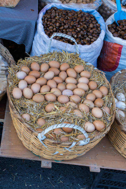 istock Organic fresh farm eggs in the basket 984707828
