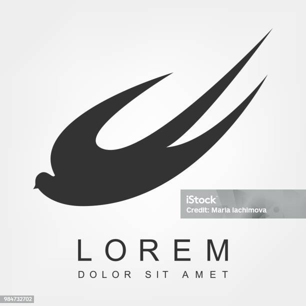 Bird Swallow Vector Stock Illustration - Download Image Now - Sparrow, Lark, Nightingale - Bird