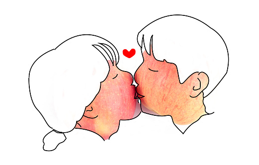 Two kissing people