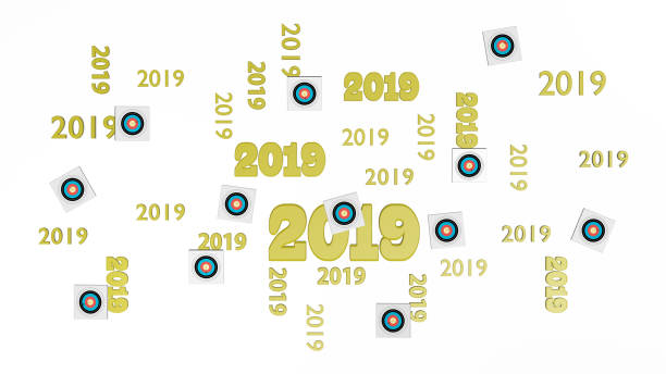 istock Top View of Several Archery Target 2019 Designs with Some Target 984742894