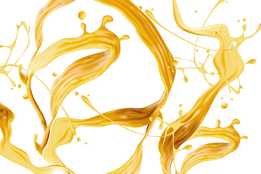 Cheese sauce splashing in the air on the white background in 3d illustration