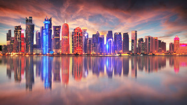 istock Doha skyline at dramatic sunrise, Qatar 984754754