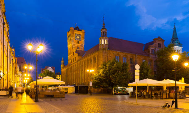 istock Torun Town Hall and statue of Copernicus in evening 984757820