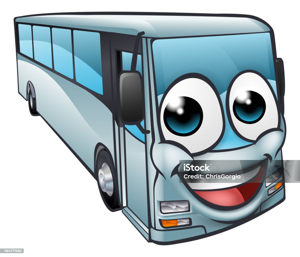 Coach Bus Cartoon Character Mascot Stock Illustration - Download Image Now  - Bus, Cartoon, Humor - iStock