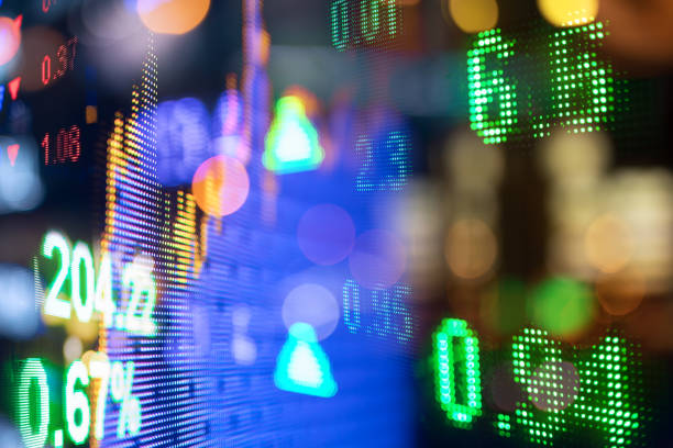 istock Display stock market numbers and graph 984775768