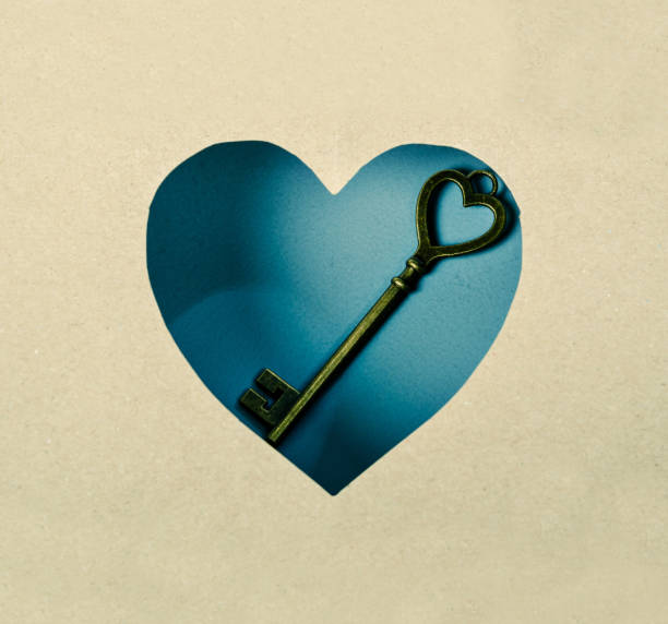 istock Vintage key on heart paper 984777422