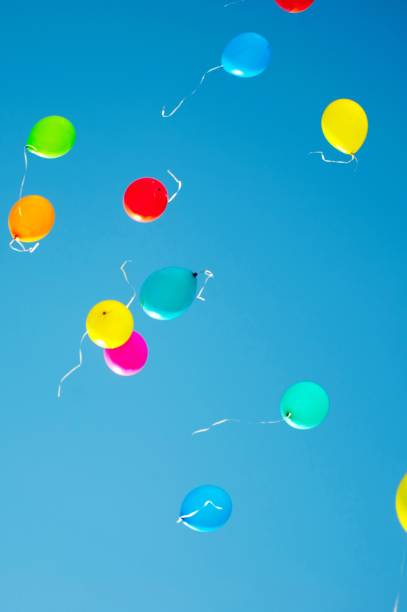 istock multicolored balloons are flying in the blue sky 984787484