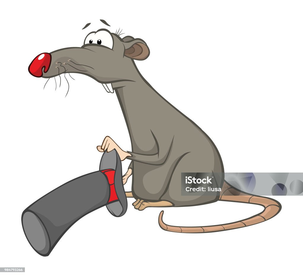 Illustration Of Cute Rat Cartoon Character Stock Illustration ...