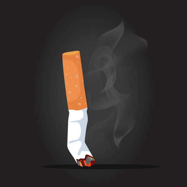 stockillustraties, clipart, cartoons en iconen met sigaret rook achtergrond - sigaret