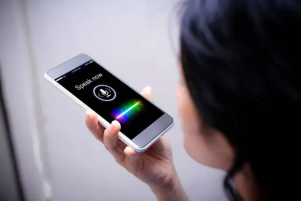 Photo of Voice recognition,search technology concept.
