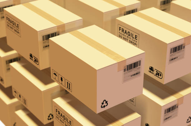 istock 3d cardboard boxes float in the air,The concept of express logistics. 984842976