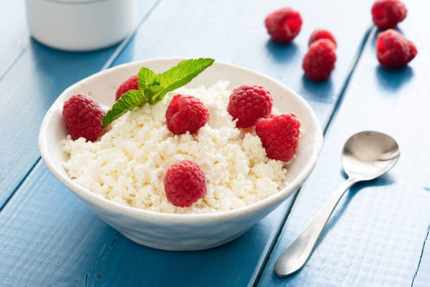 istock Ricotta, tvorog or cottage cheese with raspberries 984844314