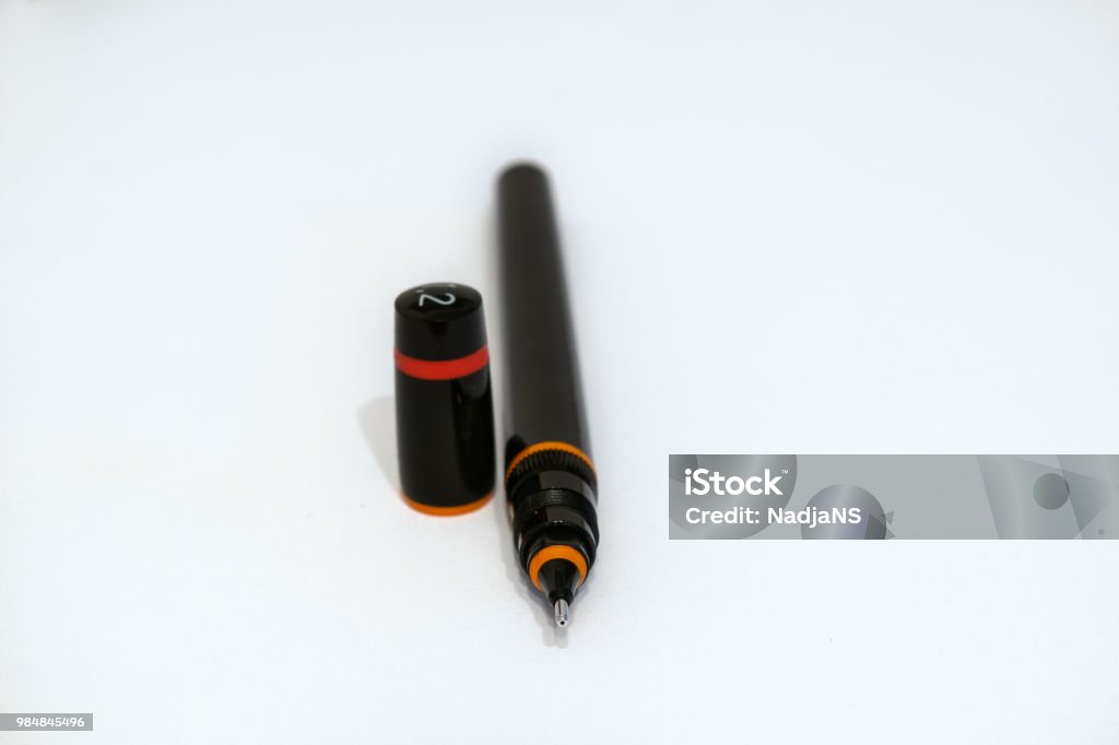 Technical Pen Isolated On White Background Stock Photo - Download Image Now  - iStock