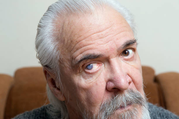 istock Lonely old man with sore eyes 984846578