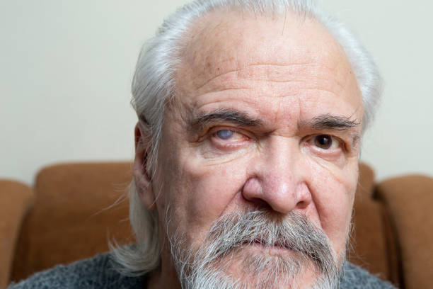 istock Lonely old man with sore eyes 984846586