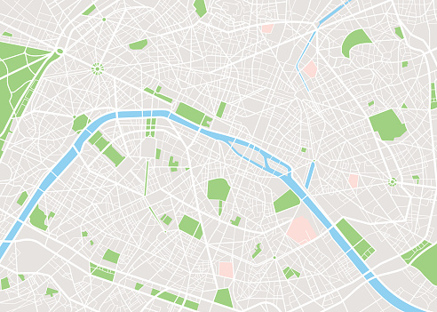 illustration vector of Paris city map
